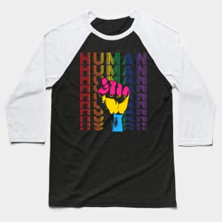 Pride LGBT Strong Hand Pansexual Gay Rainbow Gift Baseball T-Shirt